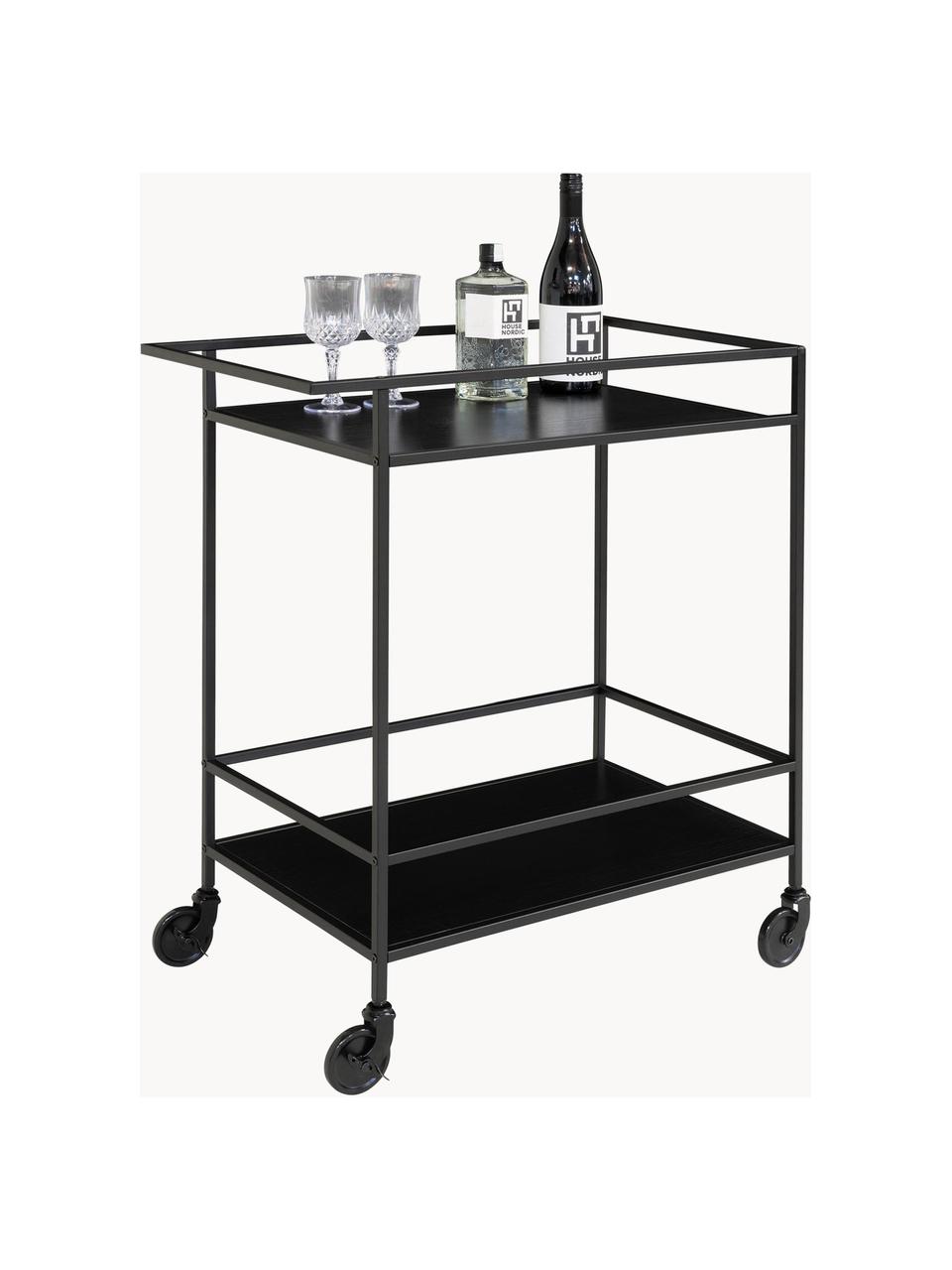 Camarera Noel, Estructura: metal recubierto, Estantes: tablero de fibras de dens, Negro, An 68 x Al 79 cm