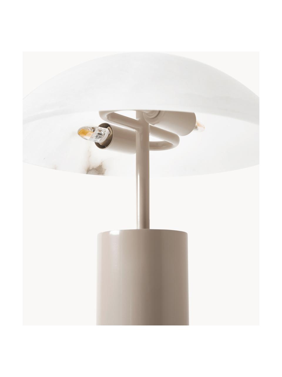 Petite lampe à poser en albâtre Essi, Blanc, beige, Ø 25 x haut. 30 cm