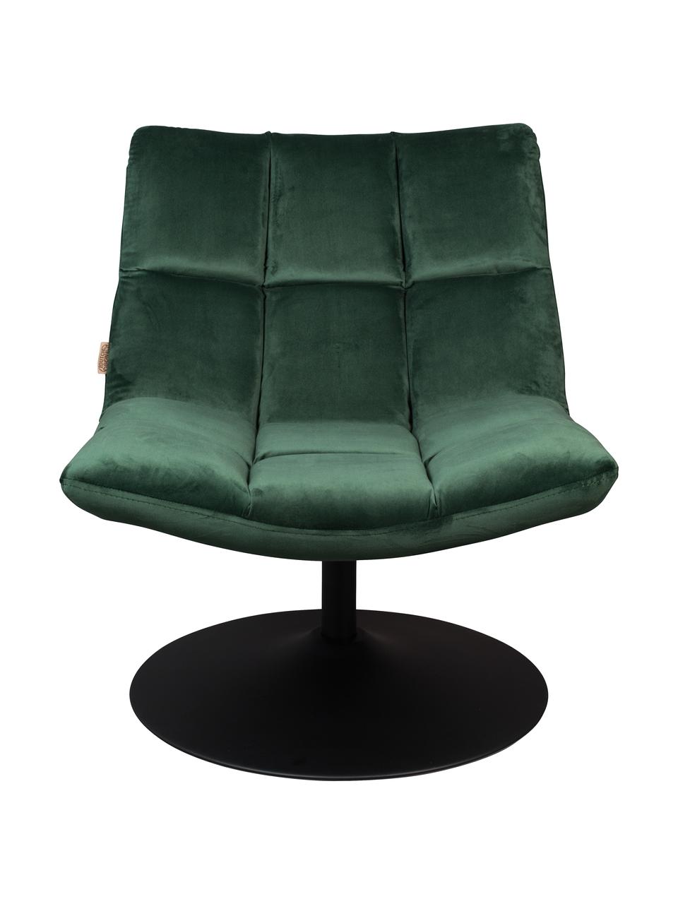 Fauteuil pivotant en velours vert Bar, Velours vert