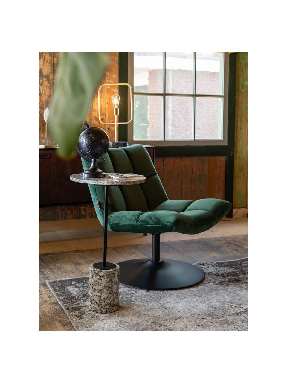 Fauteuil pivotant en velours vert Bar, Velours vert