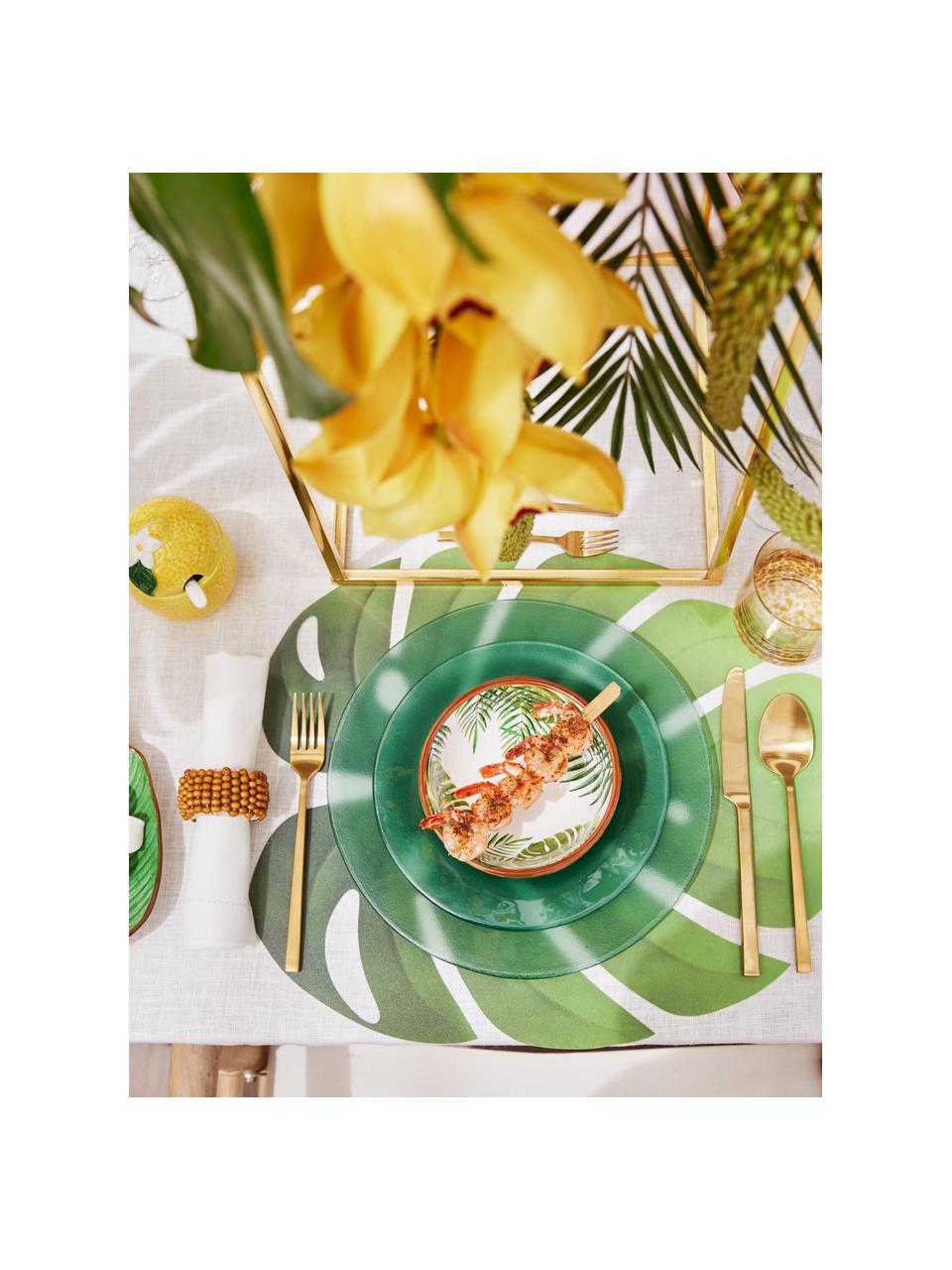 Placemats Jungle in bladvorm, 6 stuks, Kunststof (PCV), Groen, B 37 x L 47 cm