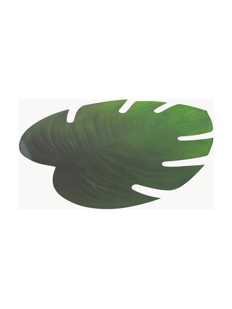 Umělohmotné prostírání ve tvaru listu Jungle, 6 ks, Umělá hmota (PCV), Zelená, Š 37 cm, D 47 cm