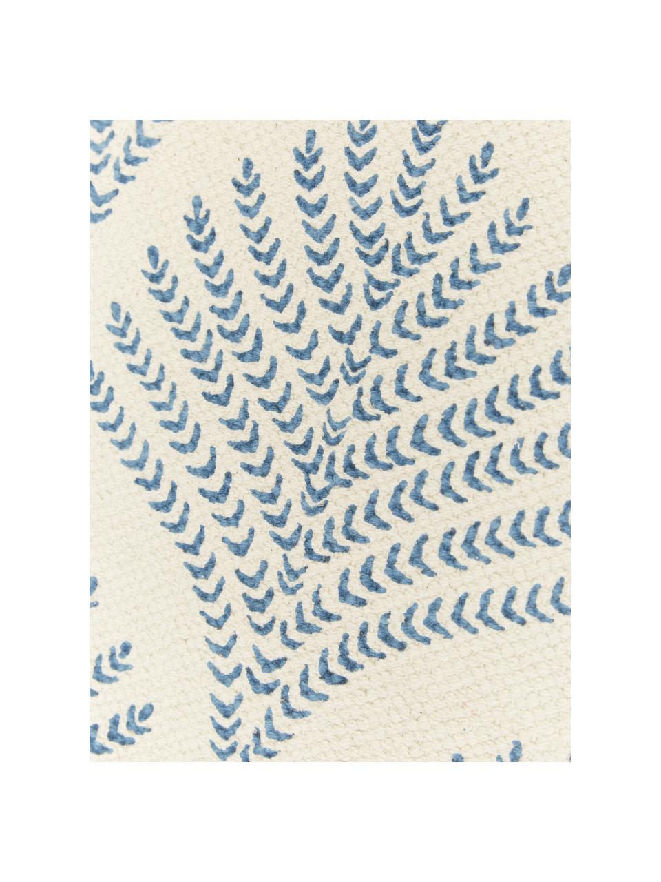 Tkany na płasko chodnik z bawełny Klara, Beżowy, niebieski, S 80 x D 250 cm