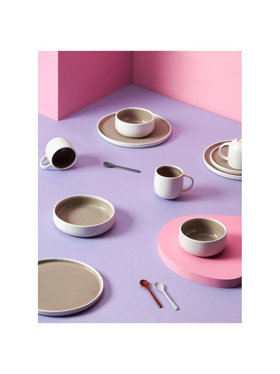 Tasses à thé Ginger, 4 pièces, Grès cérame, Blanc cassé, beige, Ø 9 x haut. 9 cm, 350 ml