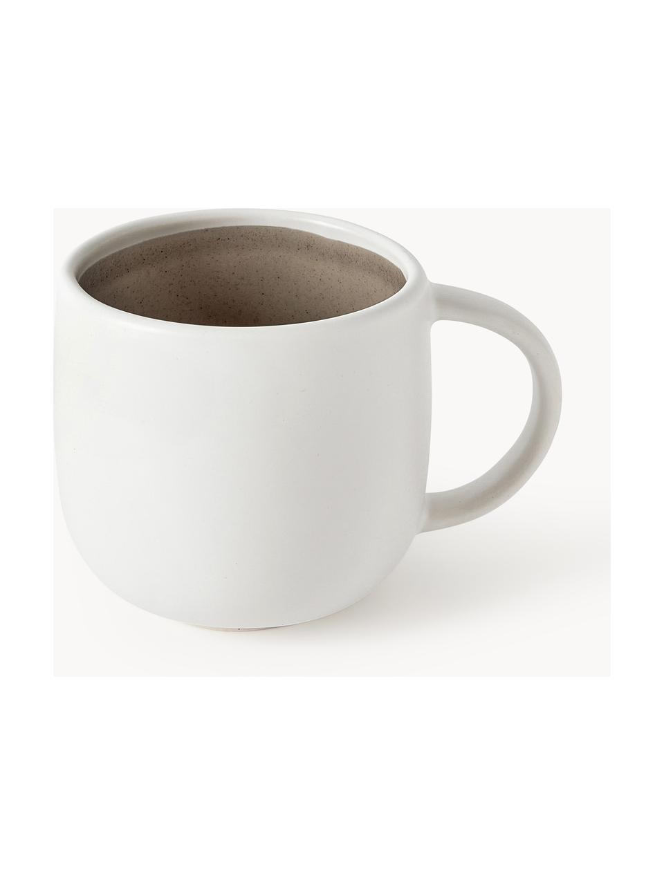 Tazas de té Ginger, 4 uds., Cerámica de gres, Off White, beige, Ø 9 x Al 9 cm, 350 ml