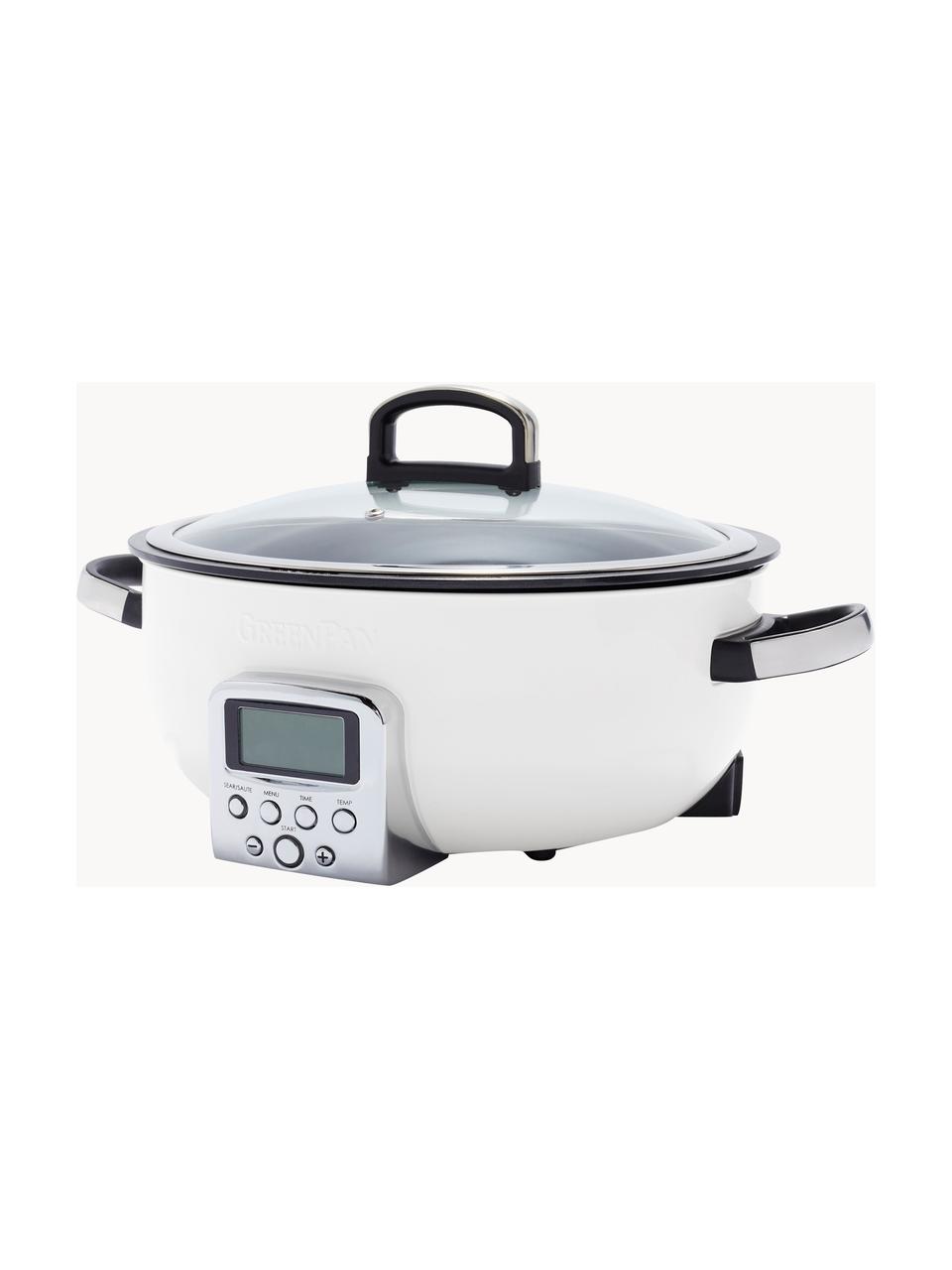 Multi-Cooker con rivestimento antiaderente Elite, Coperchio: vetro, Bianco, Larg. 45 x Alt. 22 cm