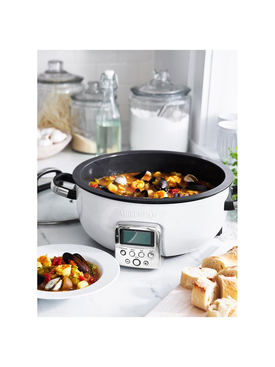 Multi-Cooker con rivestimento antiaderente Elite, Coperchio: vetro, Bianco, Larg. 45 x Alt. 22 cm