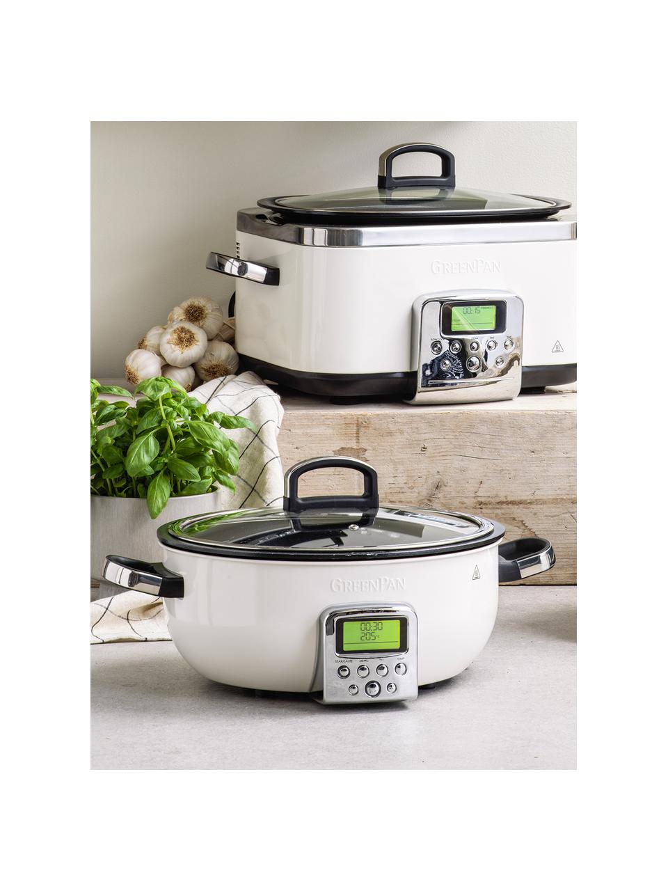 Multi-Cooker con rivestimento antiaderente Elite, Coperchio: vetro, Bianco, Larg. 45 x Alt. 22 cm