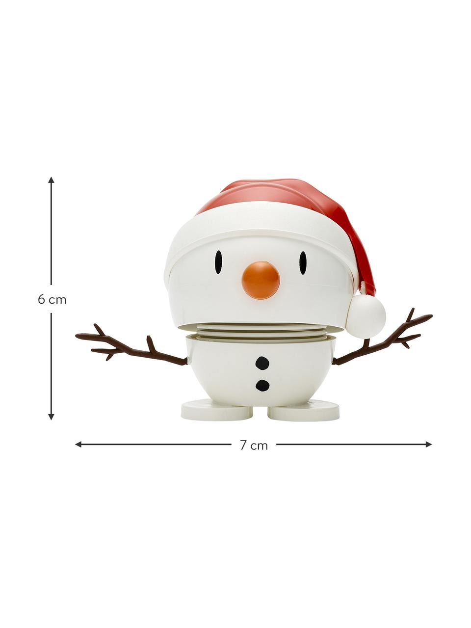 Decoratief object Hoptimist Santa Snowman, Kunststof, metaal, Wit, rood, zwart, B 7 x H 6 cm