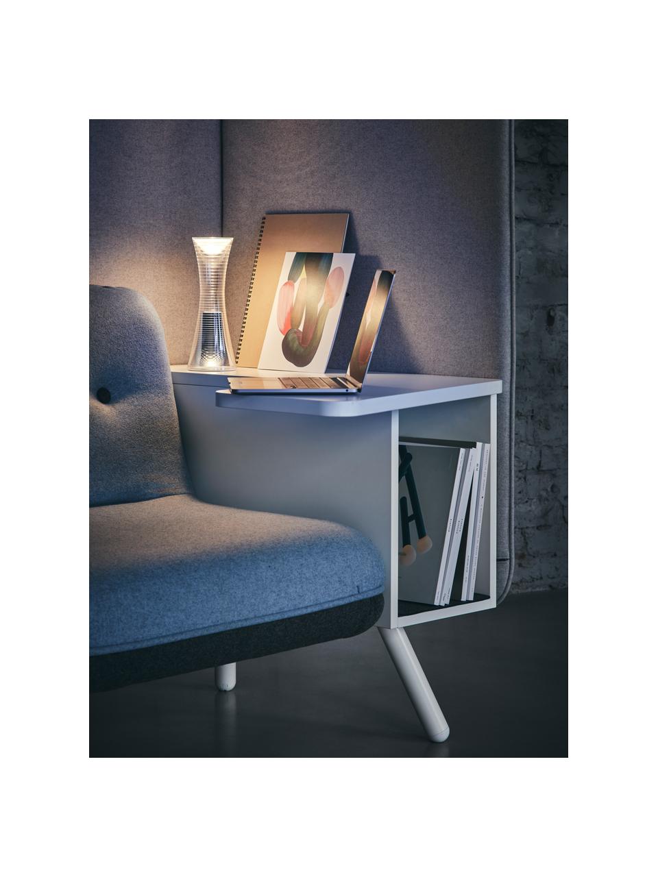 Malá prenosná stolová LED lampa Come Together, Plast, potiahnutý hliník, Priehľadná, odtiene striebornej, Š 10 x V 27 cm