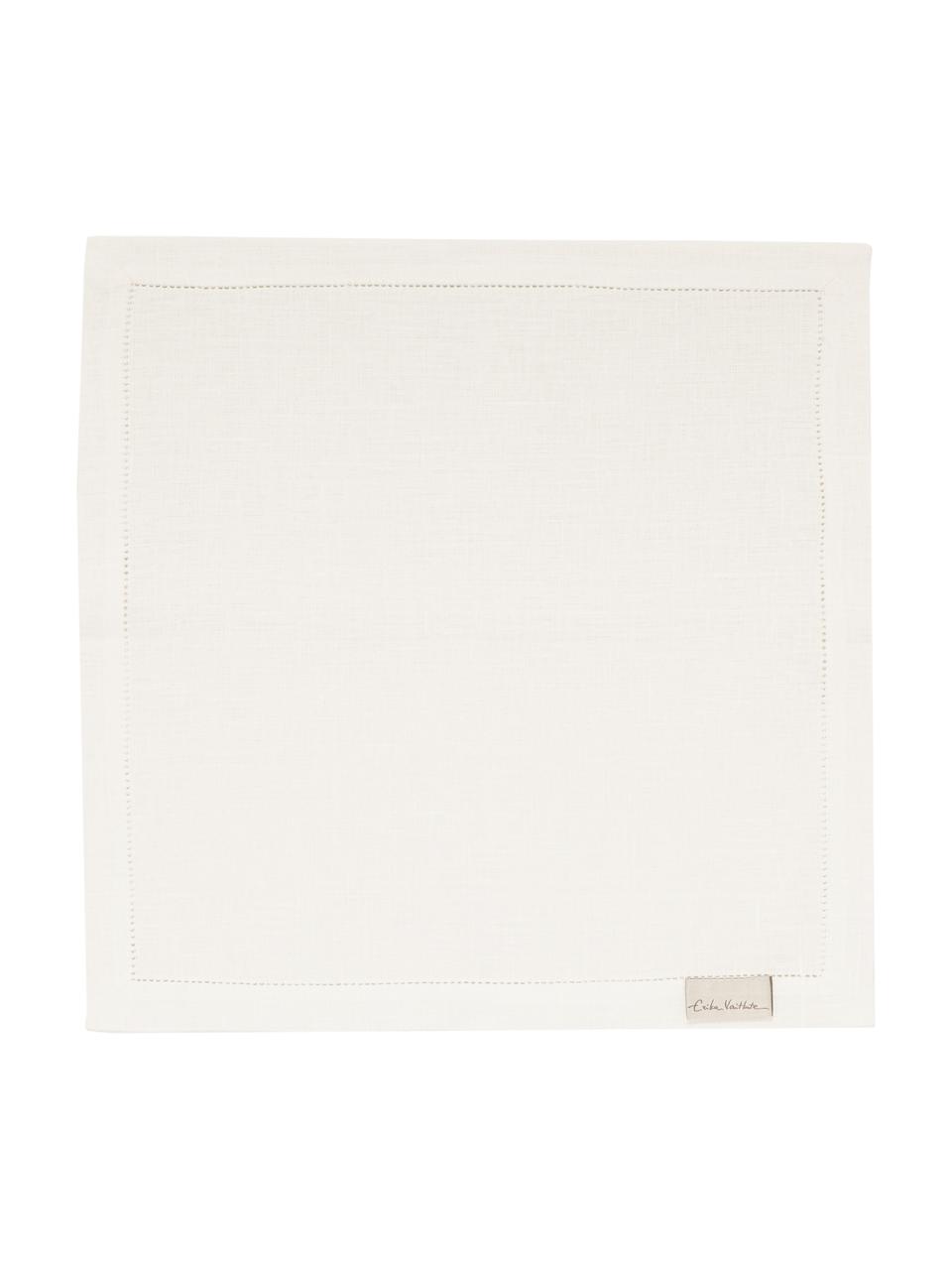 Sevilletas de lino Alanta, 6 pzas., Blanco crema, An 42 x L 42 cm