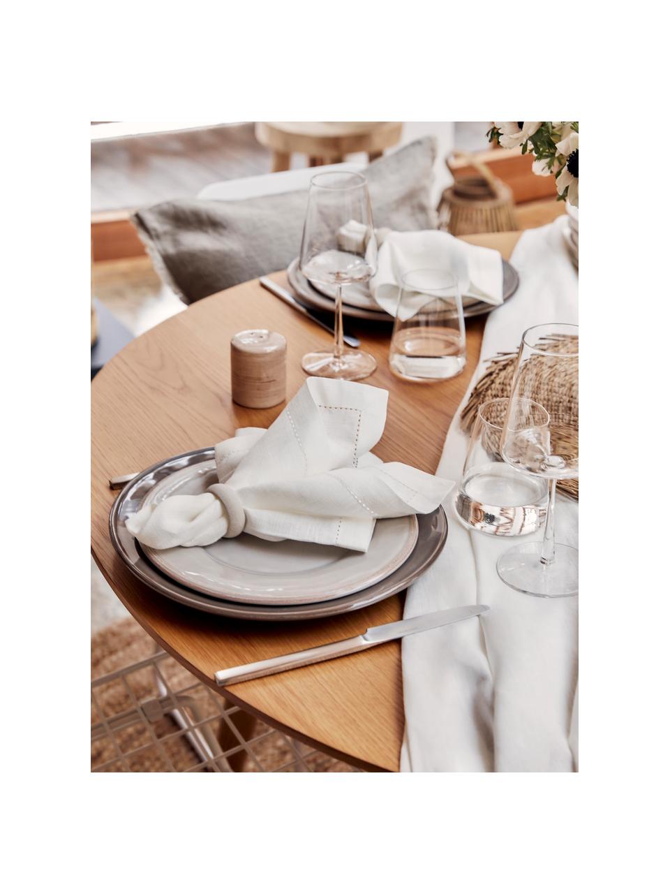 Serviettes de table en lin, avec ourlet Alanta, 6 pièces, Blanc crème, larg. 42 x long. 42 cm