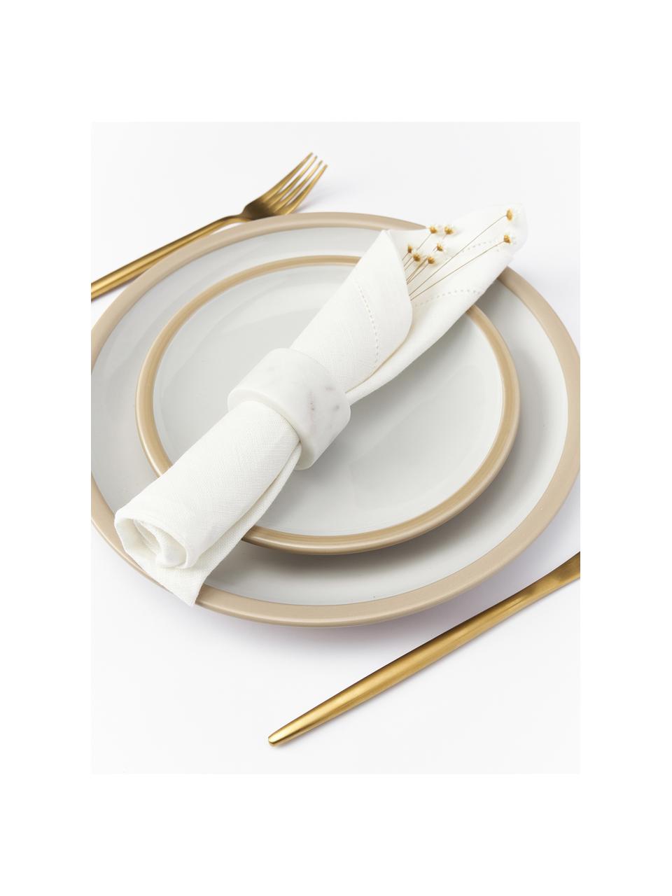 Servilletas de lino Alanta, 6 uds., Off White, An 42 x L 42 cm