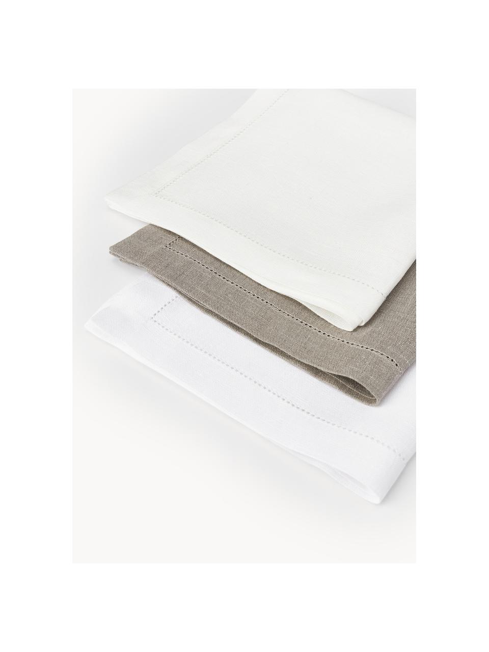 Servilletas de lino Alanta, 6 uds., Off White, An 42 x L 42 cm