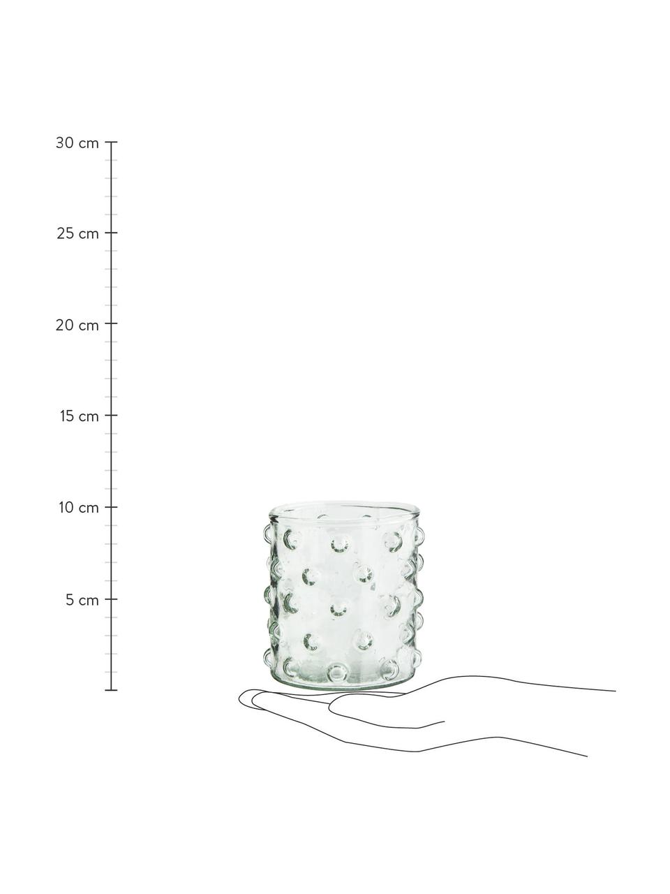 Bicchiere acqua in vetro soffiato con motivo in rilievo Spike 6 pz, Vetro soffiato, Trasparente, Ø 8 x Alt. 9 cm