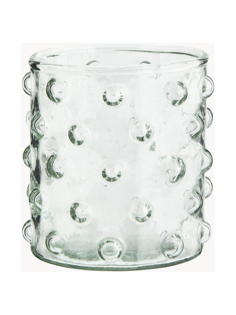 Bicchieri in vetro soffiato con motivo in rilievo Spike 6 pz, Vetro soffiato, Trasparente, Ø 8 x Alt. 9 cm