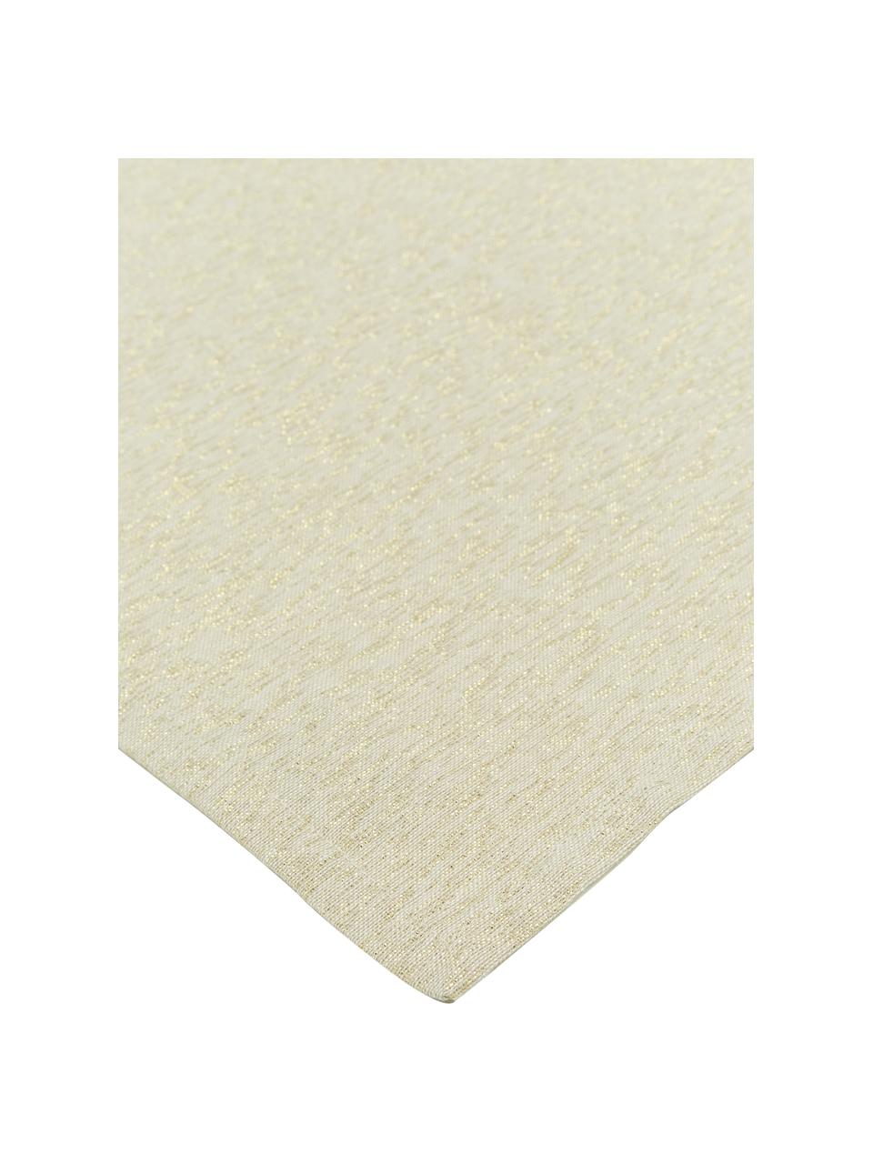 Baumwoll-Servietten Vialactea mit Lurex-Faden, 2 Stück, Baumwolle, Lurex, Hellbeige, Goldfarben, B 40 x L 40 cm