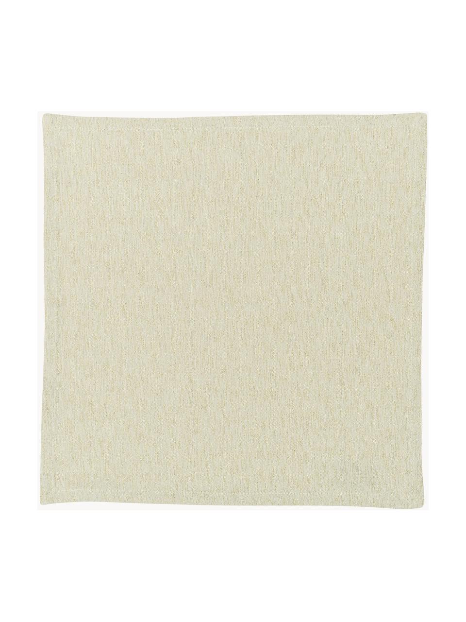 Baumwoll-Servietten Vialactea mit Lurex-Faden, 2 Stück, Baumwolle, Lurex, Hellbeige, Goldfarben, B 40 x L 40 cm