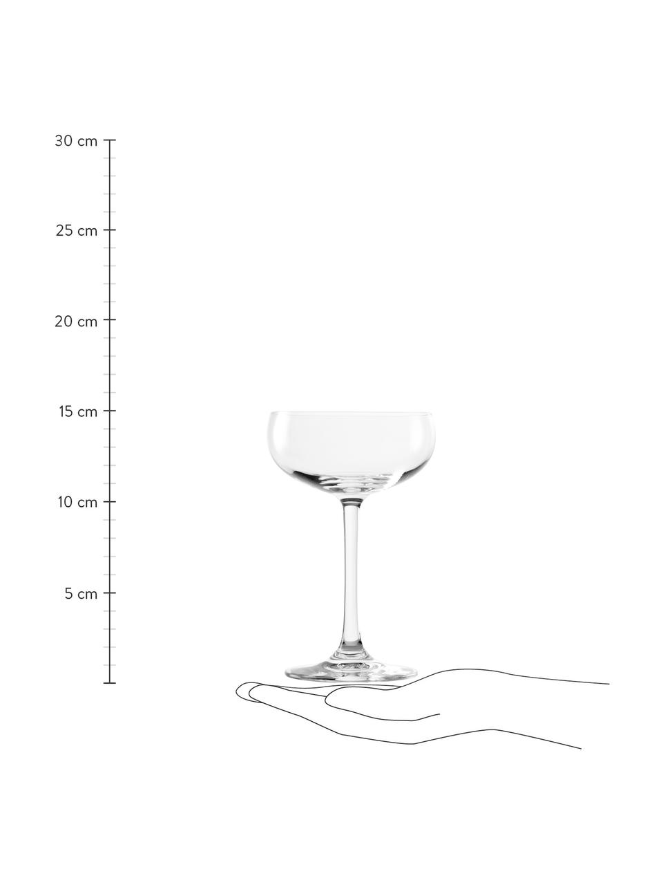 Copas pompadour de champán de cristal Elements, 6 uds., Cristal, Transparente, Ø 10 x Al 15 cm, 230 ml