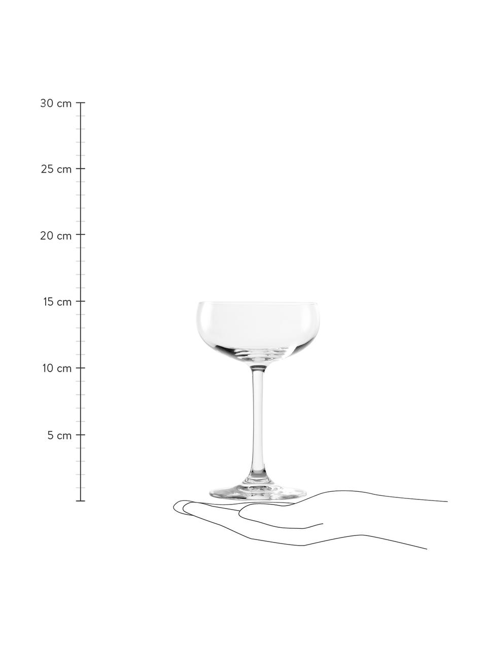 Kristall-Champagnerschalen Elements, 6 Stück, Kristallglas, Transparent, Ø 10 x H 15 cm, 230 ml