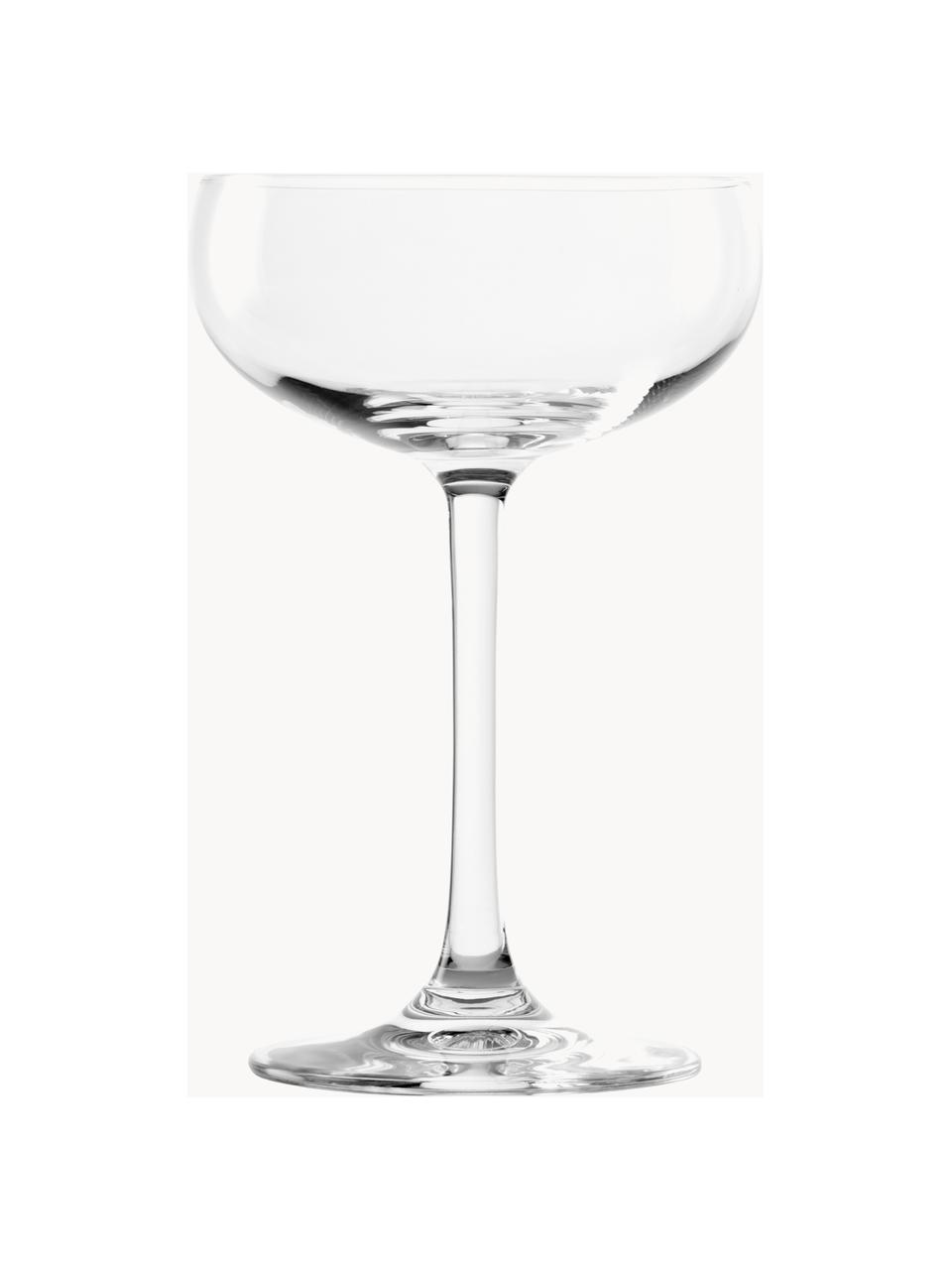 Kristall-Champagnerschalen Elements, 6 Stück, Kristallglas, Transparent, Ø 10 x H 15 cm, 230 ml