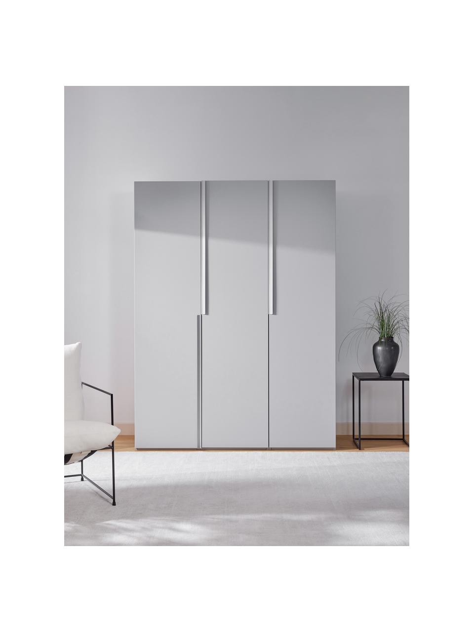 Armario modular Leon, 3 puertas (150 cm), diferentes variantes, Estructura: tablero aglomerado revest, Gris claro, Interior Basic (An 150 x Al 200 cm)