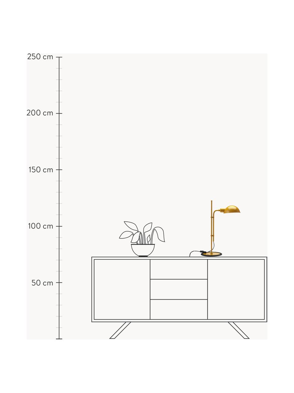 Grande lampe de bureau orientable Funiculí, Jaune moutarde, haute brillance, larg. 20 x prof. 36 cm