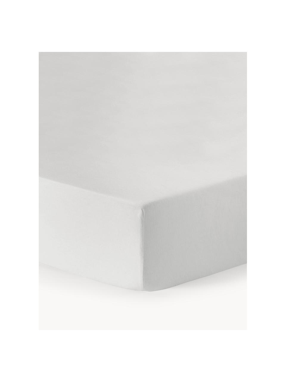 Topper-Spannbettlaken Biba, Flanell, Webart: Flanell, Weiss, B 200 x L 200 cm, H 15 cm