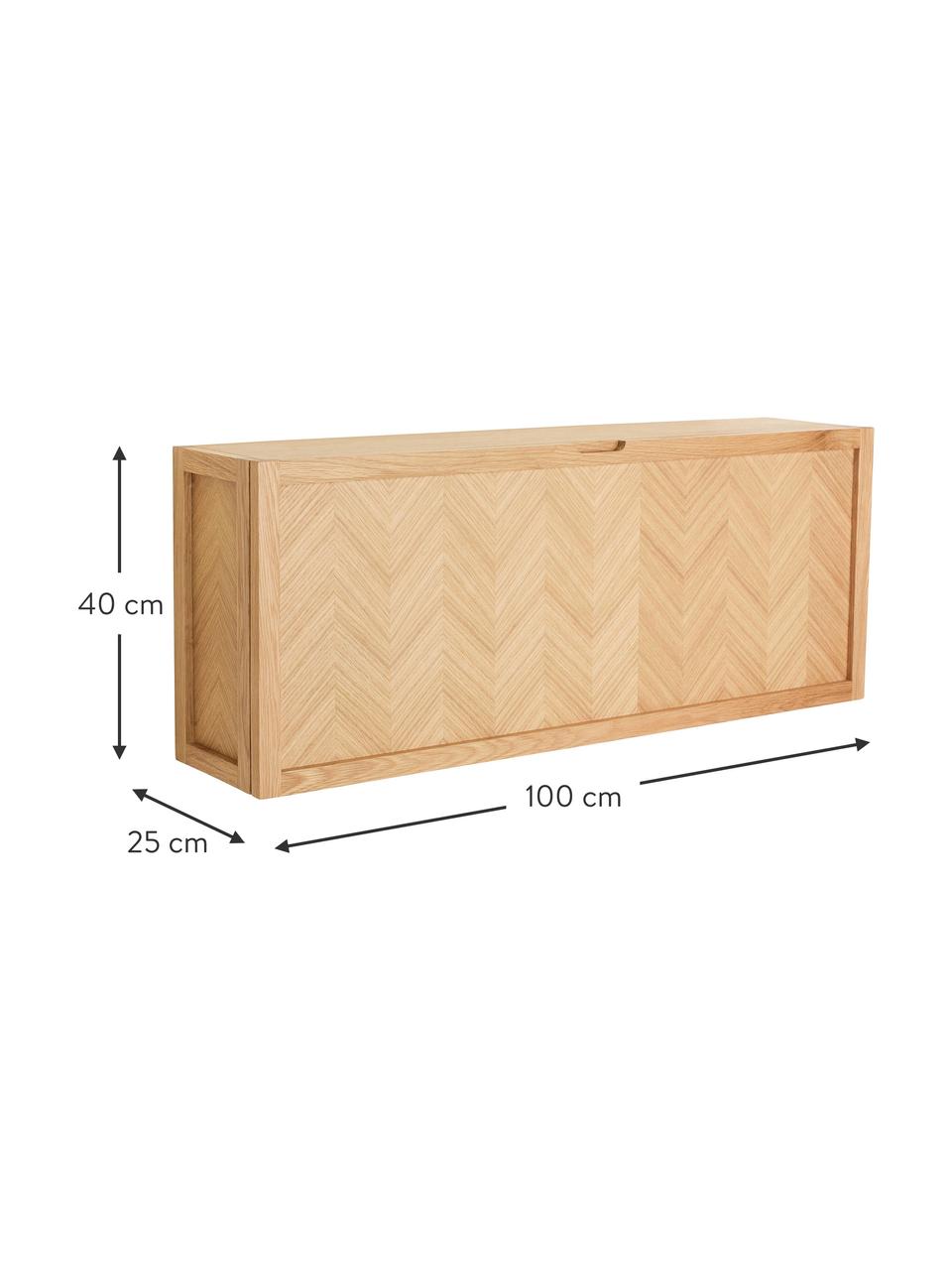 Dřevěný botník se vzorem rybí kosti Herringbone, Dubové dřevo, Š 100 cm, V 40 cm