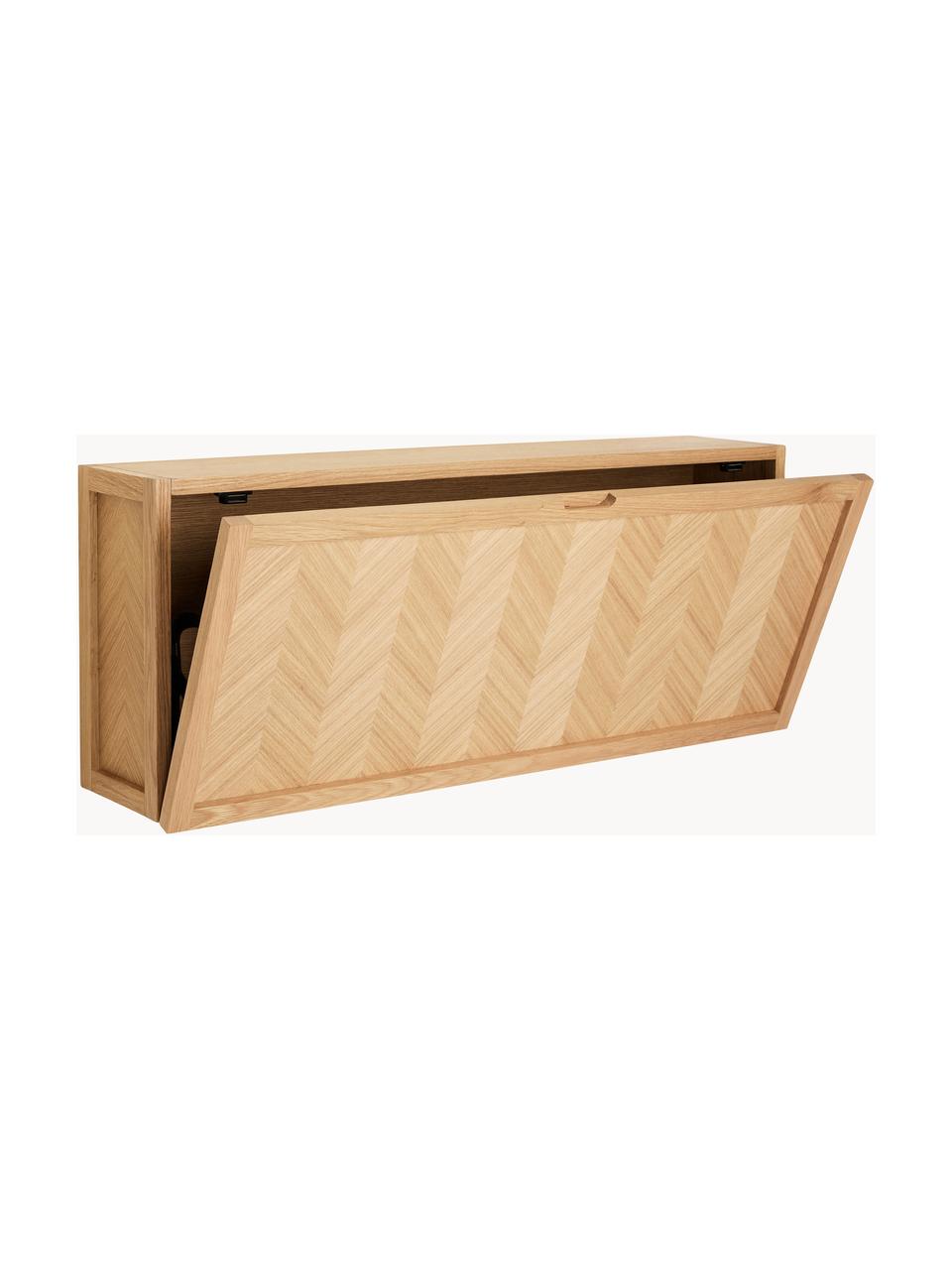 Schuhschrank Herringbone aus Holz mit Fischgrätmuster, Korpus: Eichenholz Dieses Produkt, Eichenholz, B 100 x H 40 cm