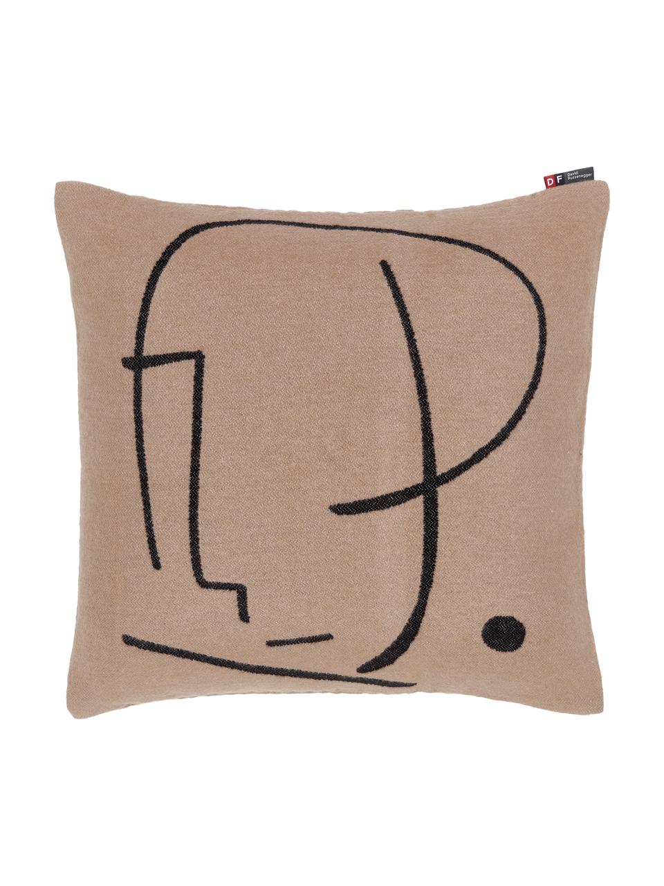 Housse de coussin 50x50 en coton Nova Punkt, Brun, noir