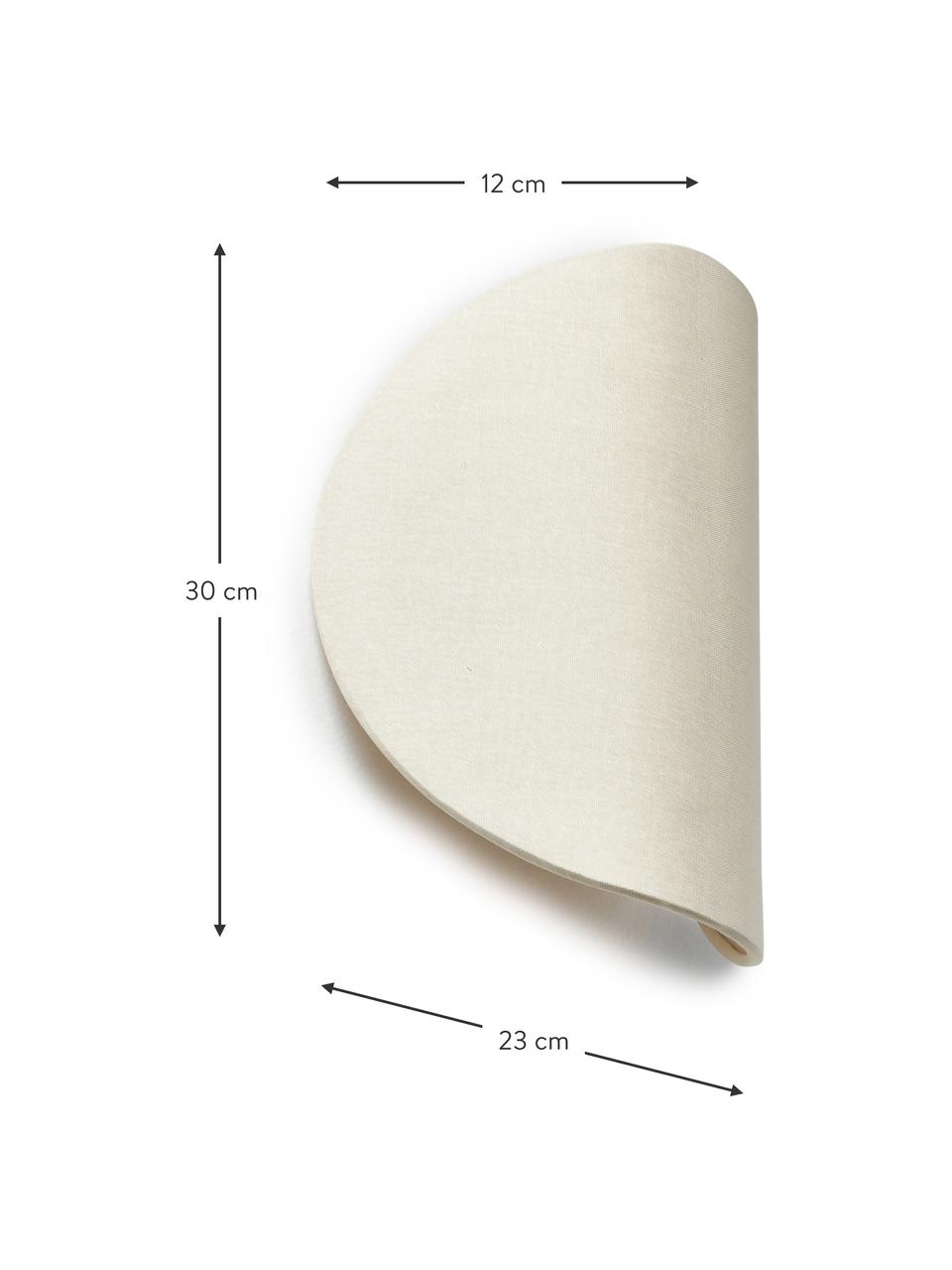 Applique murale design en lin Kenzie, Beige clair, larg. 23 x haut. 30 cm