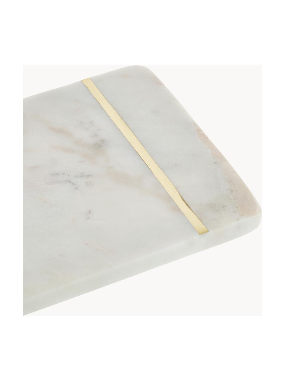 Tagliere in marmo Strip, Bianco marmorizzato, Larg. 37 x Prof. 15 cm