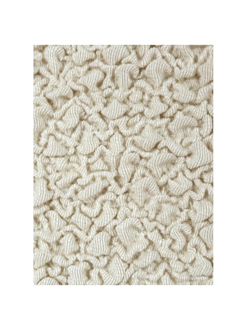 Housse de canapé Roc, 55 % polyester, 35 % coton, 10 % élastomère, Couleur crème, larg. 600 x haut. 120 cm