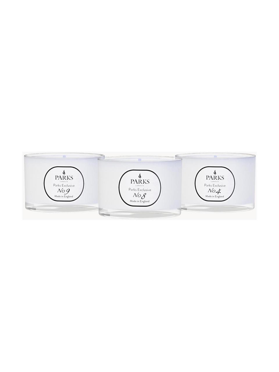 Set 3 candele profumate Parks Exclusive, Contenitore: vetro, Diversi profumi, Ø 7 x Alt. 5 cm