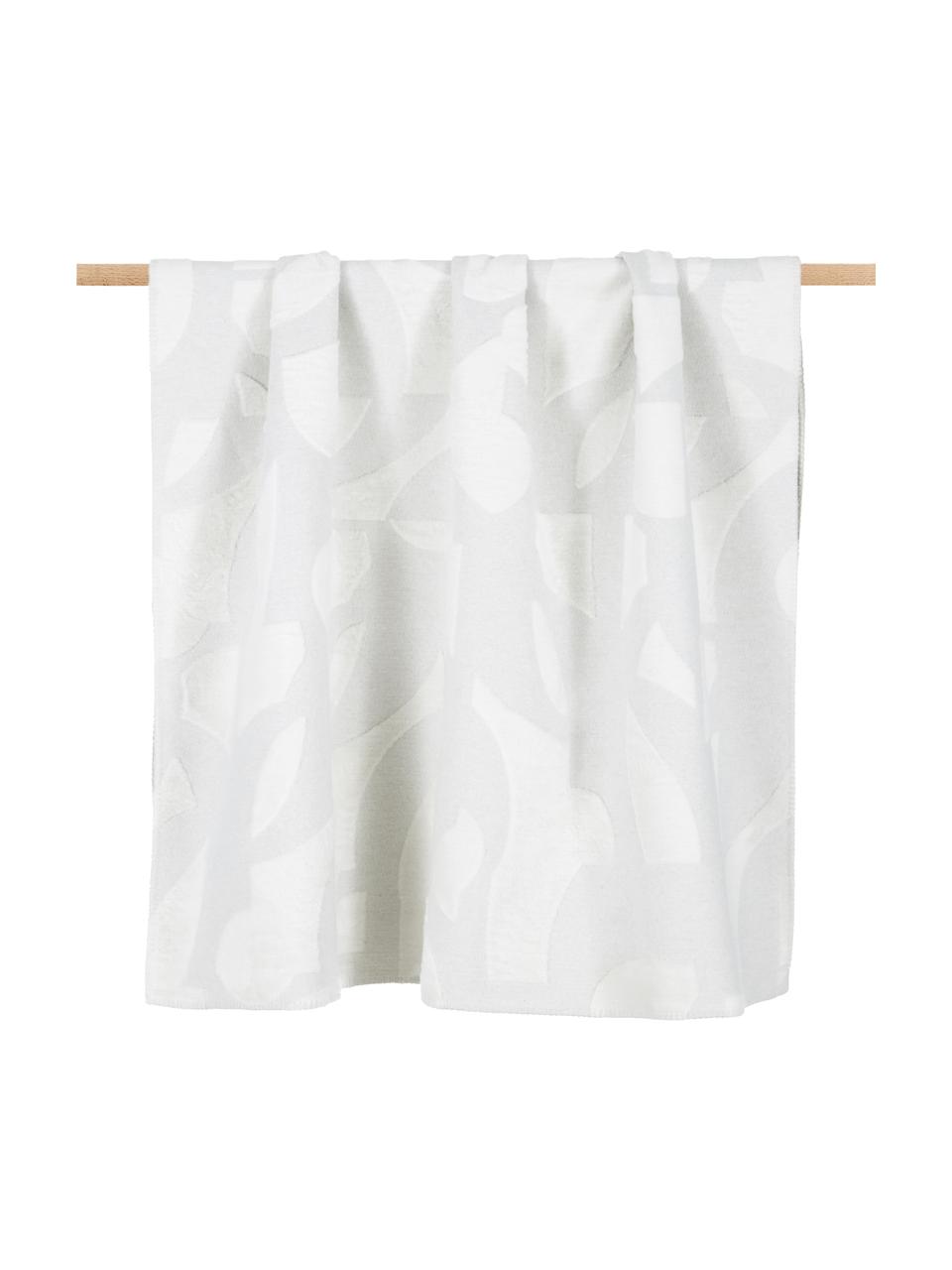 Bavlnená deka so vzorom a prešívaním Grafic, Sivá, biela