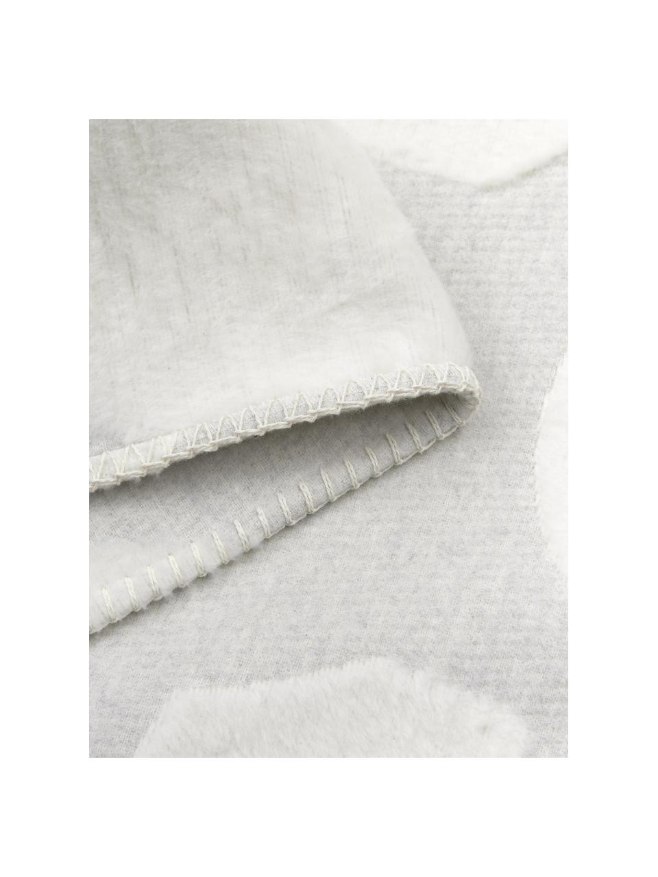 Bavlněná deka se vzorem a prošíváním Grafic, Šedá, bílá