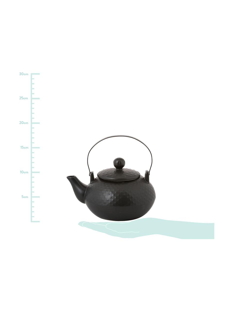 Servizio da tè nero opaco 6 pz, Nero, Set in varie misure