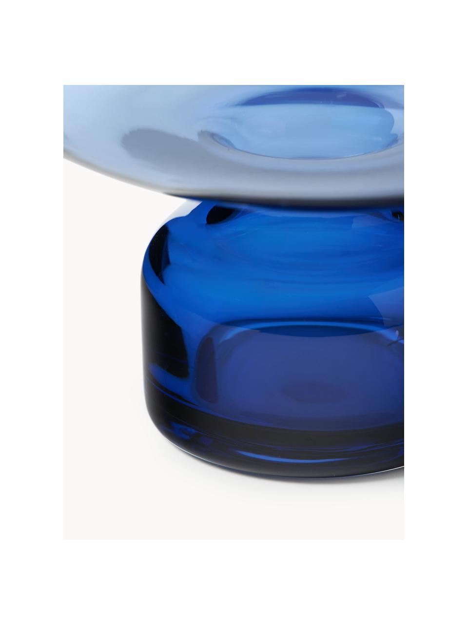 Ručne fúkaná dekoračná váza Nicola, Sodnovápenaté sklo, ručne fúkané, Modrá, Ø 20 x V 20 cm