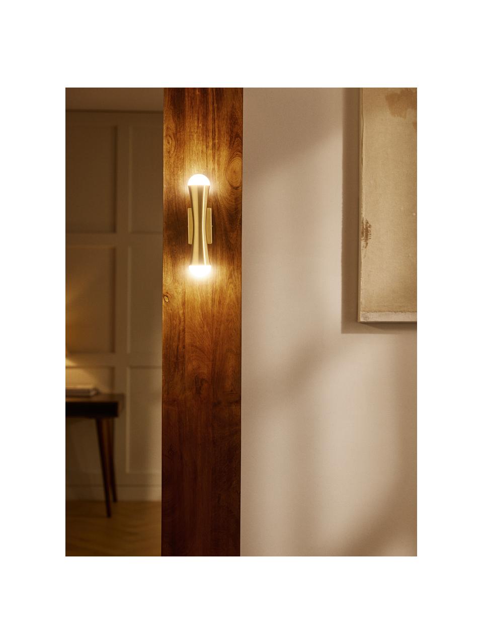 Aplique LED Elowyn, Pantalla: acrílico, Estructura: metal recubierto, Dorado, blanco, An 6 x Al 26 cm