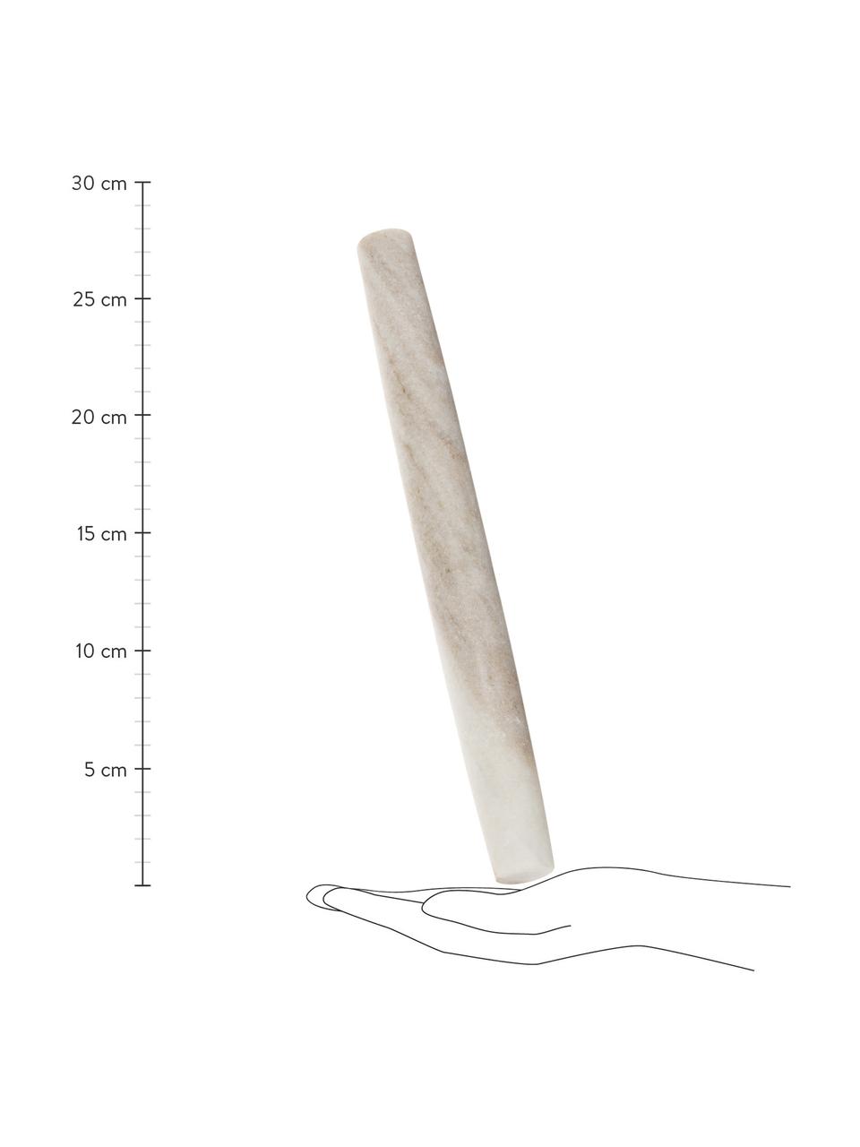 Marmor-Nudelholz Maggie, Marmor, Weiß, Ø 3 x L 29 cm