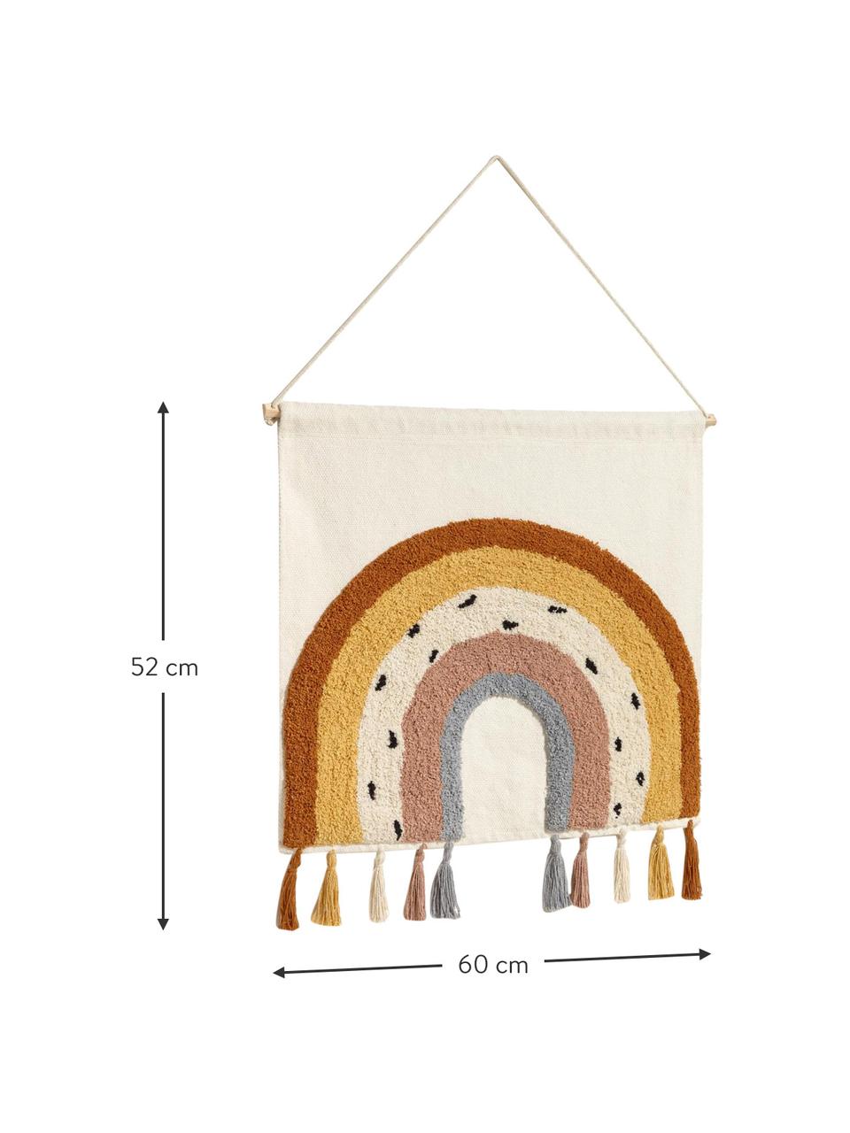Dekoracja ścienna Tadea, Stelaż: drewno sosnowe, Kremowobiały, wielobarwny, S 60 x W 52 cm