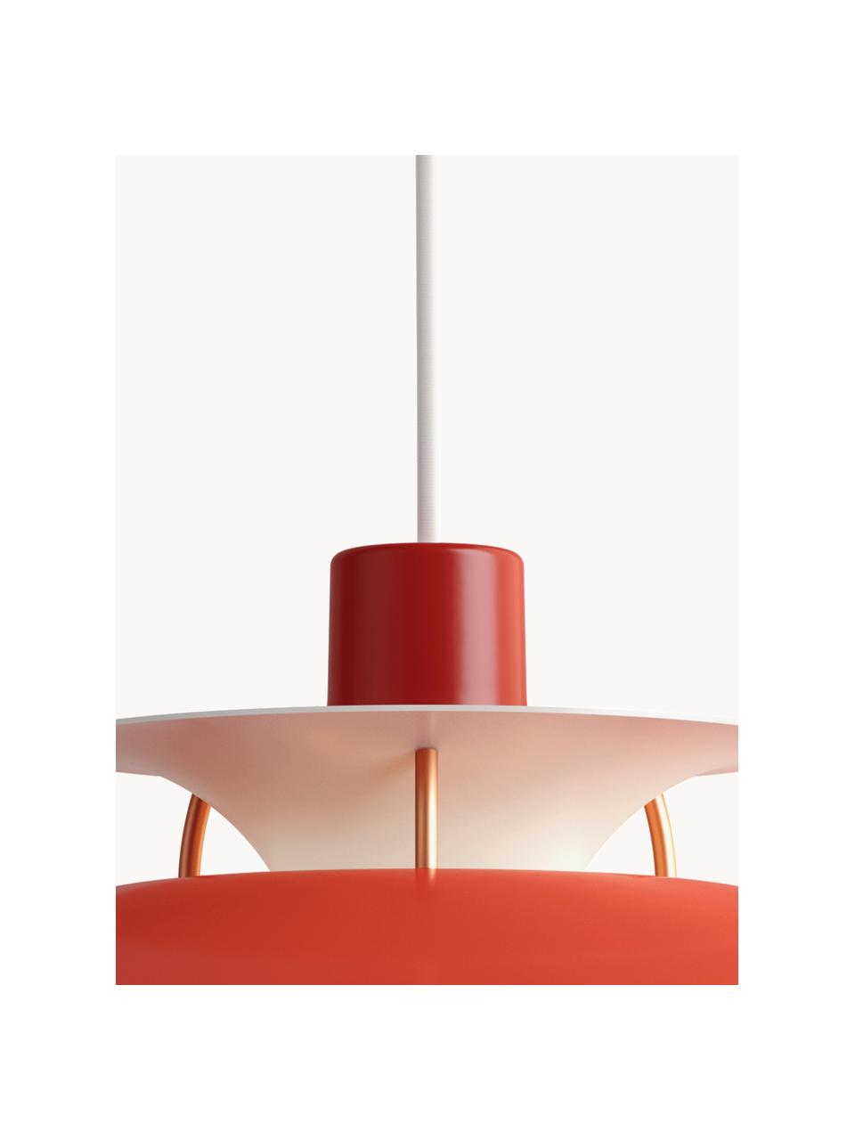 Lámpara de techo PH 5, tamaños diferentes, Cable: cubierto en tela, Tonos rojos, dorado, Ø 50 x Al 27 cm