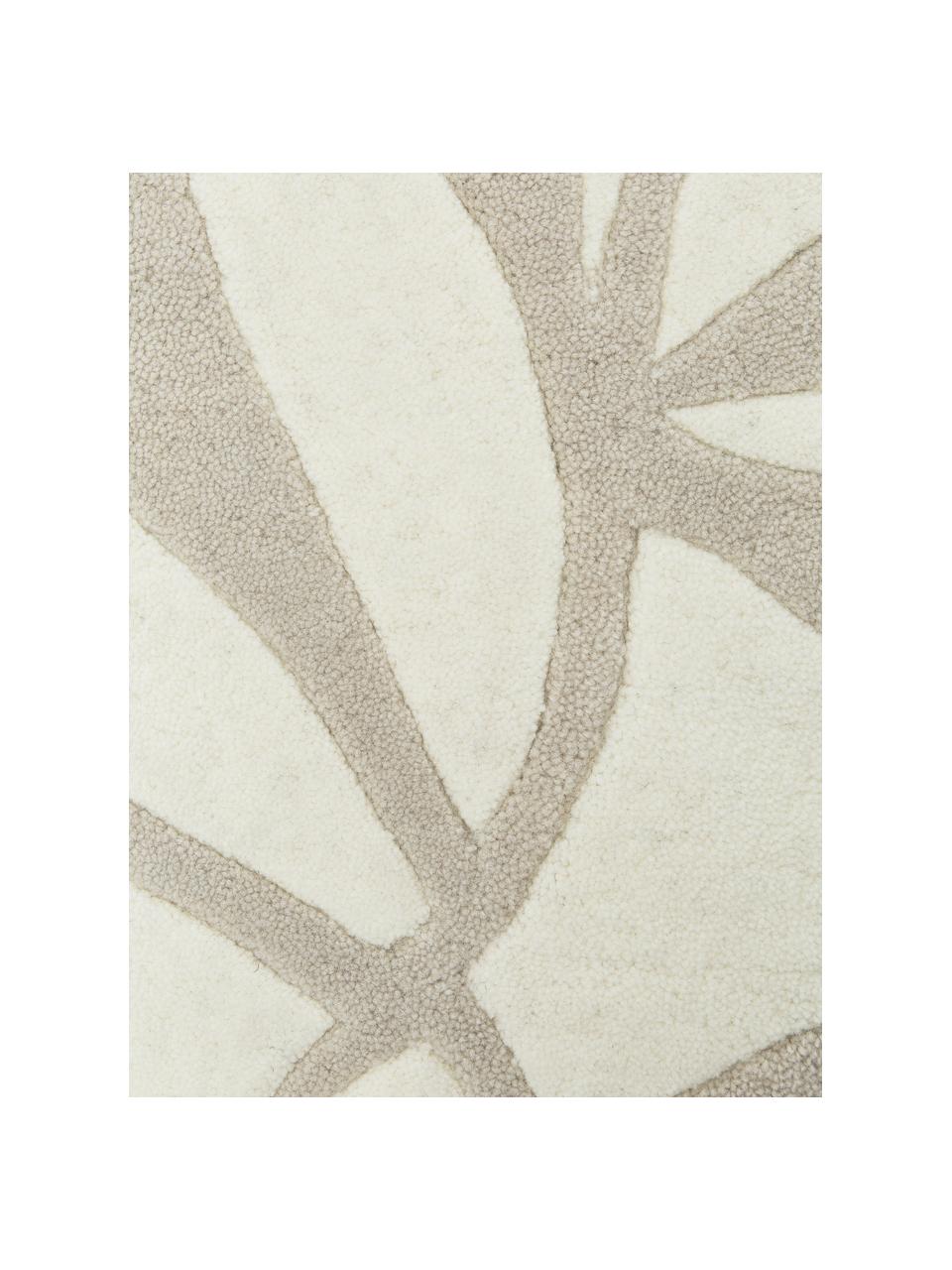 Okrúhly ručne tuftovaný vlnený koberec Lando, Béžová, krémovobiela, Ø 120 (veľkosť S)