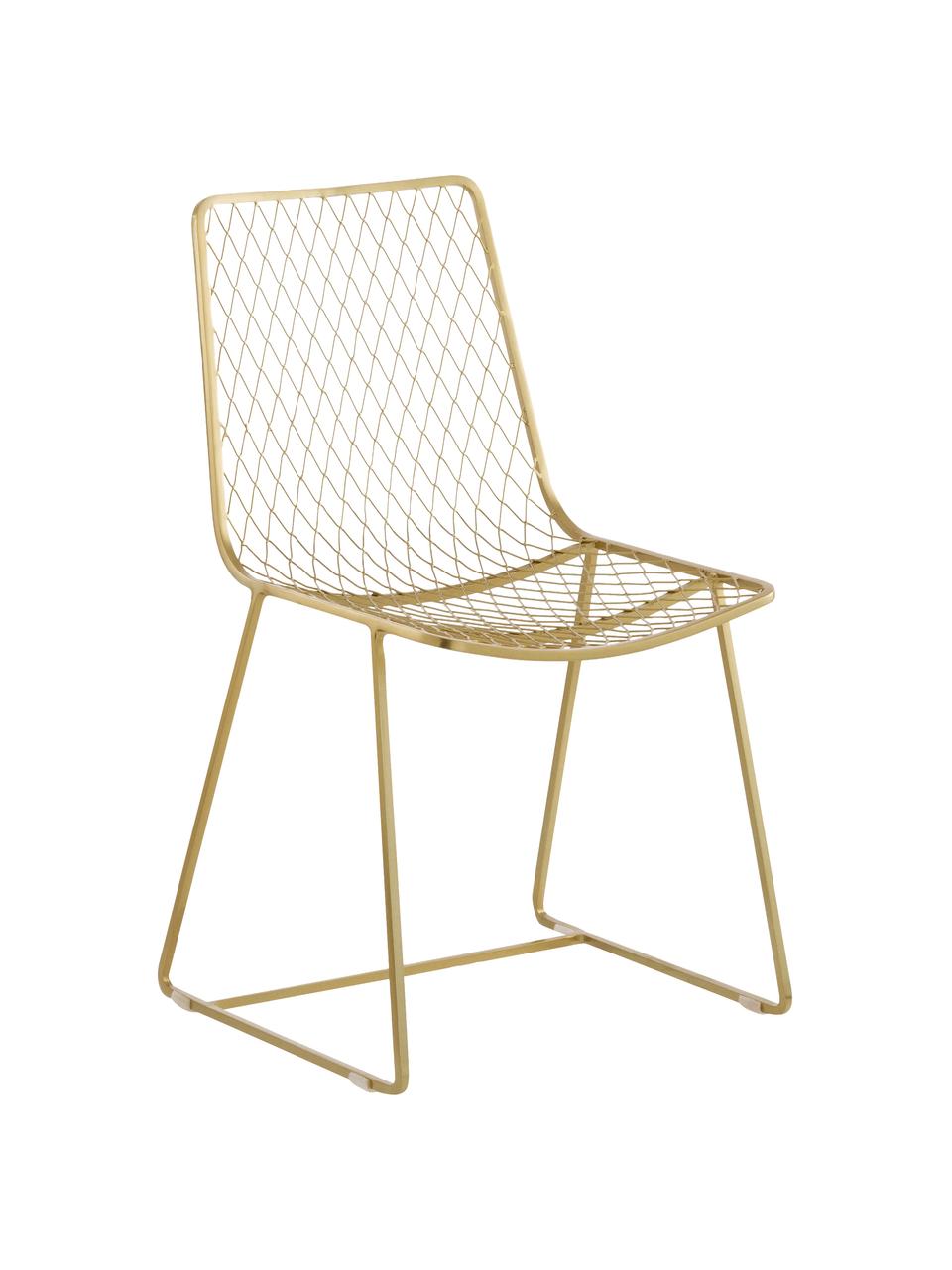 Krzesło Kira, Metal mosiądzowany, Odcienie mosiądzu, S 50 x W 86 cm
