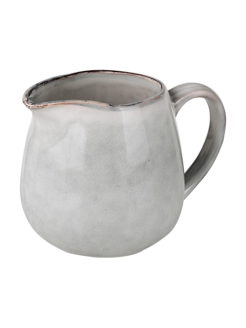 Ručně vyrobená mléčenka Nordic Sand, 300 ml, Kamenina, Světle šedá, Ø 12 cm, V 9 cm