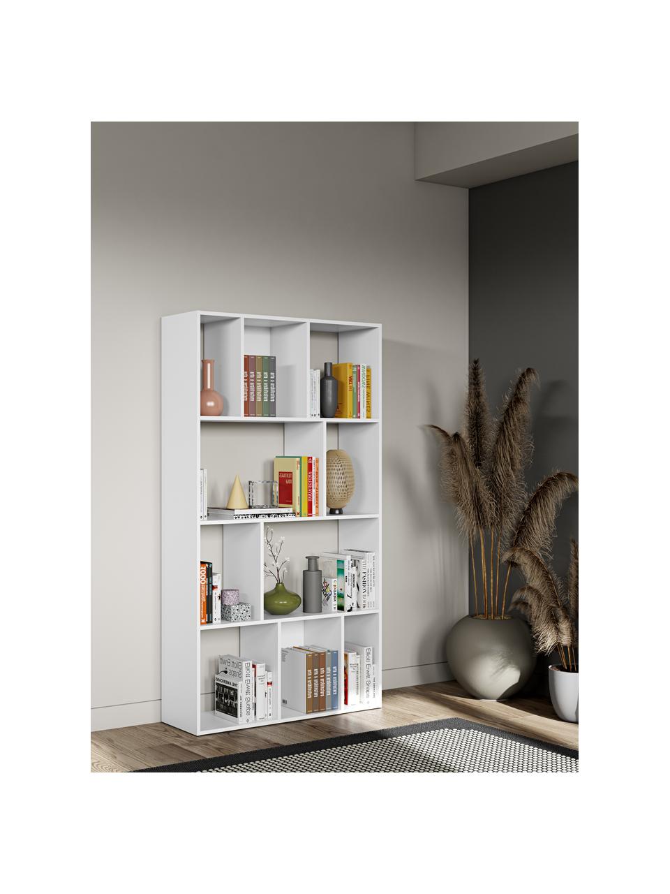 Libreria bianca Toronto, Truciolare nobilitato, Bianco, Larg. 98 x Alt. 181 cm