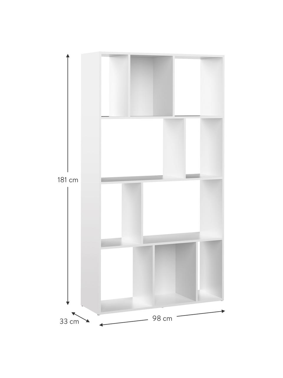 Estantería Toronto, Tablero de fibras recubierto de melamina, Blanco, An 98 x Al 181 cm