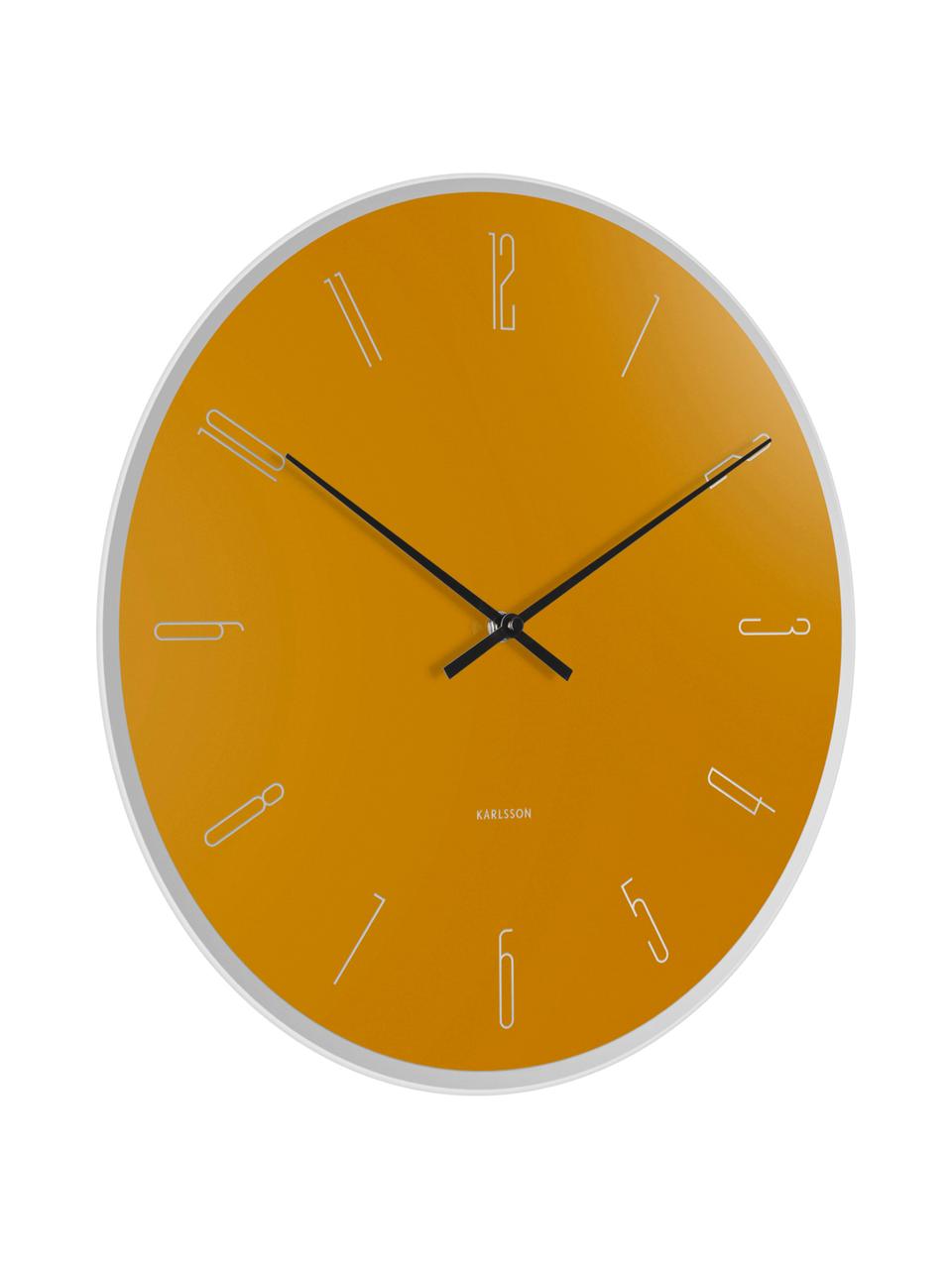 Reloj de pared Mirror Numbers, Vidrio, Amarillo, plateado, negro, Ø 40 cm