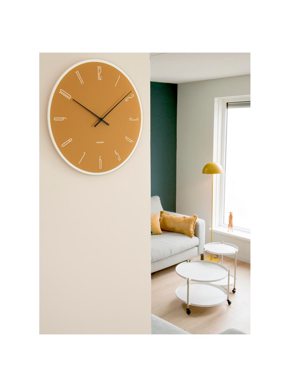 Reloj de pared Mirror Numbers, Vidrio, Amarillo, plateado, negro, Ø 40 cm